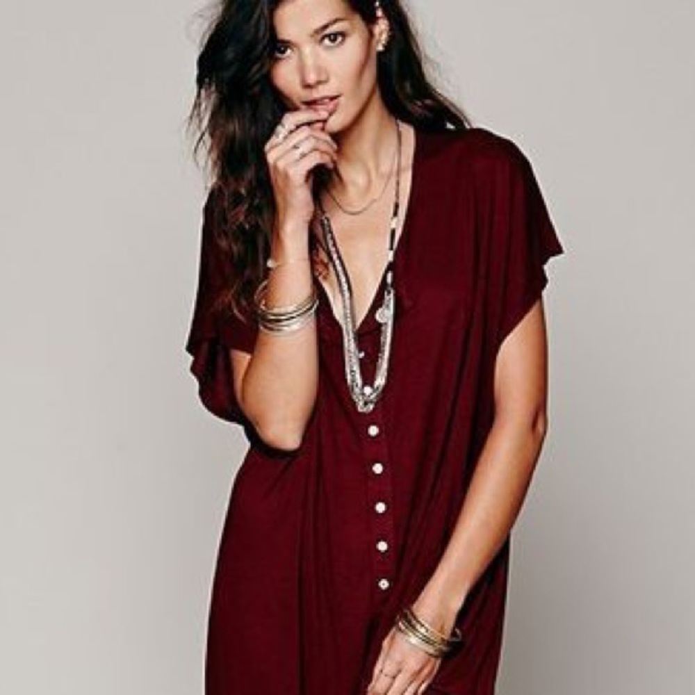 Solid Henley Maxi DRESS Marrakesh Dolman - Picture 4 of 5